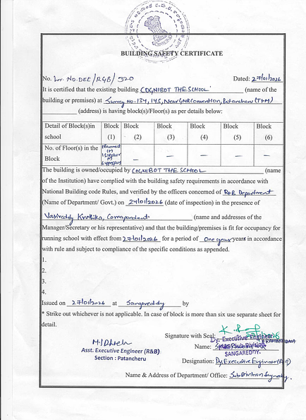 Building Safety Certificate by R & B